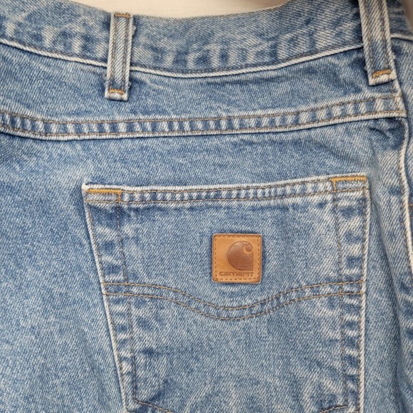 Carhartt Men's Relaxed Fit Blue Jeans B17-STW Blue Denim Medium Wash Size 48x30 - Picture 5 of 10